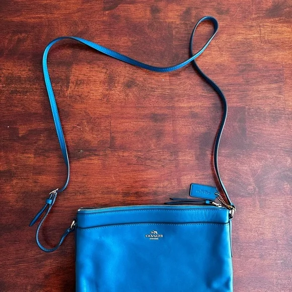 Teal Coach East West Maddison Crossbody Bag EUC - Picture 2 of 10